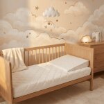 Pack matelas b�b� 60x120 + plan inclin� �toiles dor�es + prot�ge - matelas - d�houssable et sain blanc ...