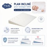 Pack matelas b�b� 60x120 + plan inclin� �toiles dor�es + prot�ge - matelas - d�houssable et sain blanc ...