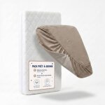 Pack matelas d�houssable bamboo + drap - housse imperm�able taupe blanc