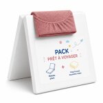 Pack matelas pliant 60x120 + drap housse �ponge rose - id�al voyage - d�houssable et sain rose