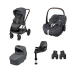 Pack poussette naissance oxford + , cosi pebble 360 pro 2, embase familyfix 360 pro twillic graphite