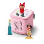 Pack toniebox 2 - boite � histoires - 1 figurine rubie - princesses elsa et vaiana rose