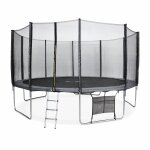 Pack trampoline �460cm neptune xxl et filet, �chelle, b�che, filet chaussures, kit d'ancrage gris