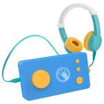 Pack de voyage ma fabrique  histoires et casque audio bleu