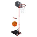 Panier de basket - ball sur pied 205 avec ballon et pompe rouge et noir