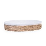 Panier � langer jonc de mer naturel / blanc