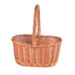 Panier en osier avec grande anse marron Panier en osier avec grande anse marron