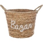 Panier en osier tress� beige