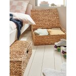 Panier de rangement xl pour dessous de lit en jacinthe d eau beige dor