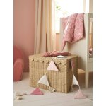 Panier de rangement xl malle en corde de papier feston beige
