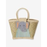 Panier en raphia pour enfant �l�phant rice beige
