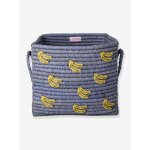 Panier en raphia love avec poign�es rice bleu