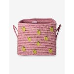 Panier en raphia love avec poign�es rice rose