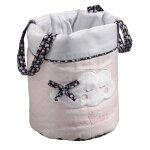 Pani�res gigognes en tissu en coton - miss fleur de lune rose