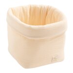 Panire de rangement en double gaze de coton - uni petale beige