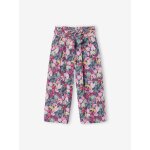 Pantacourt fille large gaze de coton style paperbag vert