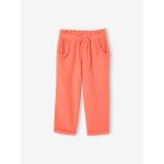 Pantacourt en gaze de coton fille corail
