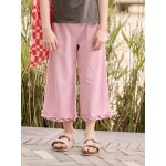 Pantacourt large fille lyocell lilas