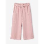 Pantacourt large en lyocell fille rose