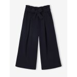 Pantacourt large en maille pique fille marine