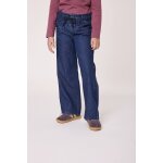 Pantalon 100% coton fille denim bleu