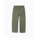 Pantalon baggy en serg� avec poches vert fonc�