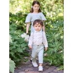 Pantalon b�b� � bretelles amovibles vert sauge