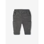 Pantalon b�b� coupe battle en velours doubl� anthracite