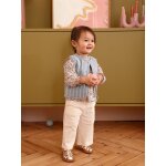 Pantalon b�b� fille maille froiss�e �cru