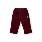 Pantalon b�b� gar�on en velours c�tel� doux avec taille �lastiqu�e rouge