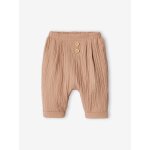 Pantalon bb mixte coupe sarouel en gaze de coton cappuccino