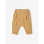 Pantalon b�b� mixte coupe sarouel en gaze de coton jaune