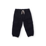 Pantalon cargo b�b� gar�on en toile r�sistante avec poches bleu