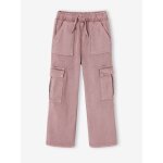 Pantalon cargo fille facile à enfiler mauve Pantalon cargo fille facile à enfiler mauve