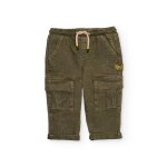 Pantalon cargo pour garon avec effet dlav vert