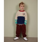 Pantalon cargo gar�on en toile avec poches et taille �lastique rouge