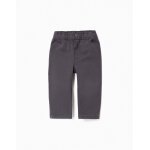 Pantalon chino baggy en serg� b&s gris fonc�
