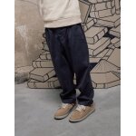 Pantalon chino baggy en serg� b&s gris fonc�