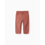 Pantalon chino en coton et lin marrón clair Pantalon chino en coton et lin marrón clair