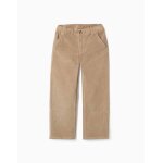 Pantalon chino � coupe droite en velours c�tel� beige
