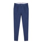 Pantalon de costume lin ambroise bleu foncé Pantalon de costume lin ambroise bleu foncé