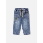 Pantalon denim gar�on avec patches bleu