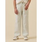 Pantalon en denim ray� rayure bleu / ecru