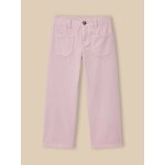 Pantalon droit en denim rose tendre