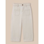 Pantalon droit fille en denim ecru Pantalon droit fille en denim ecru