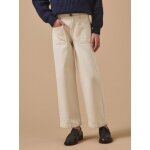 Pantalon droit fille en denim ecru