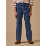 Pantalon droit fille en denim denim stone