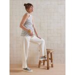 Pantalon droit de grossesse en gaze de coton sable