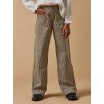 Pantalon droit ray� fille rayure marron