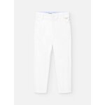 Pantalon droit uni avec fermeture  bouton et fermeture clair blanc